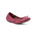 Wide Width Women's Sunnyii Flat by White Mountain in Pink Smooth (Size 8 W)