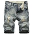 Allthemen Mens Summer Cotton Ripped Denim Shorts Copper gray 30