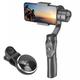 Slowmoose Handheld H4 3 Axis Anti-shake Smartphone Stabilizer For Cellphone/action Camera with 19x Macro Lens