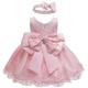 Slowmoose 1pcs Infant Newborn Baby Bow Princess Dress For Christmas, Birthday Party Pink-10 12M
