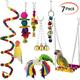 Slowmoose Pet Parrot Hanging Toy, Chewing Bite Rattan Balls, Grass Swing Bell Cage