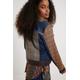 Desigual Almu Denim & Tartan Jacket Faux Fur Collar 20WWED22 Blue 40 / UK 12