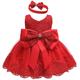 Slowmoose 1pcs Infant Newborn Baby Bow Princess Dress For Christmas, Birthday Party Red 3M