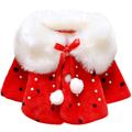 Keluosi Baby Girl Faux Fur Hooded Coat Jacket Cape Cloak Poncho Red 0-6 Months