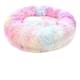 Slowmoose Round Plush Dog Bed - House Dog Mat, Winter Warm Sleeping Rainbow XS-40cm