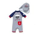 Bonverano Baby Boys Swimsuit One Piece UPF 50+ Sun Protection Rash Guard Zip Sunsuit (Captain) 3-6 Months