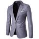 Allthemen Mens Slim fit Blazer Business Wedding Solid Color Suit Jacket Light Grey L