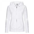 Fruit Of The Loom Ladies Lady-Fit Hooded Sweatshirt Jacket Red XS