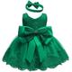 Slowmoose 1pcs Infant Newborn Baby Bow Princess Dress For Christmas, Birthday Party Dark green 6M