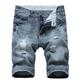 Allthemen Mens Summer Cotton Ripped Denim Shorts Blue Grey 30