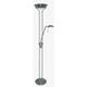 Searchlight Lighting 2 Light Mother and Child Floor Lamp Uplighter Satin Silver, G9