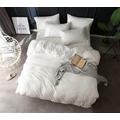 Slowmoose Washed Cotton Yarn Dyed, Bed Sheet Quilt Cover Pillowcase Washed Cotton-4 1.8(4PCS) / Set