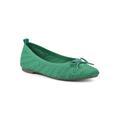 Women's Sashay Flat by White Mountain in Green Fabric (Size 9 M)