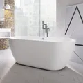 UK Homeliving Uk Home Living Avalon Skell Gloss White Freestanding Bath 1655X745mm With B/brass Freestanding Bath/shower Mixer And Waste