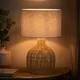Dibor Wicker Rattan Living Room Décor Office Desk Lamp Night Light Table Lamp