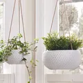 Dibor Set Of 2 Hanging Planters Cement Flower Pot Hanging Basket Plant Pots Home Decoration