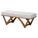 Chenoa Japandi Cream Boucle Fabric And Walnut Brown Finished Wood Bench by Baxton Studio in Grey Walnut Brown