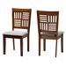 Deanna Modern Beige Fabric And Dark Brown Finished Wood 2-Piece Dining Chair Set by Baxton Studio in Grey Walnut Brown