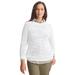 Plus Size Women's Pointelle Crewneck Sweater by Jessica London in White (Size M)