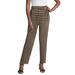 Plus Size Women's Stretch Knit Straight Leg Pant by The London Collection in Black New Khaki Houndstooth (Size 22/24)