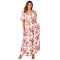 Plus Size Women's Off-The-Shoulder Maxi Dress by Jessica London in Multi Bold Floral (Size 22 W)