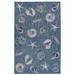 Liora Manne Carmel Shells Indoor/Outdoor Rug Aqua 23"X7'6" by Brylane Home in Navy (Size 23" X 7'6")