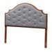 Premala Classic And Traditional Grey Fabric And Walnut Brown Finished Wood King Size Headboard by Baxton Studio in Grey Walnut Brown (Size QUEEN)