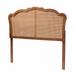 Leandra Classic And Traditional Ash Walnut Finished Wood Queen Size Headboard With Rattan by Baxton Studio in Ash Walnut (Size QUEEN)