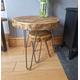 Round Chunky Rustic Nest of Tables, supported by Steel Hairpin Legs (Reclaimed Wood)