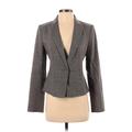 Ann Taylor Blazer Jacket: Short Gray Print Jackets & Outerwear - Women's Size 2