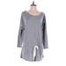 Eberjey Casual Dress - Mini Scoop Neck 3/4 sleeves: Gray Marled Dresses - Women's Size Medium