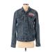 Levi's Denim Jacket: Below Hip Blue Print Jackets & Outerwear - Women's Size Medium