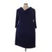 Lane Bryant Casual Dress - Sheath V-Neck Long sleeves: Blue Print Dresses - New - Women's Size 26 Plus