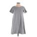 Uniqlo Casual Dress - A-Line Crew Neck Short sleeves: Gray Dresses - Women's Size X-Small