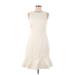 J.Crew Casual Dress - Sheath Crew Neck Sleeveless: Ivory Print Dresses - Women's Size 6