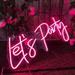Urban Outfitters Wall Decor | Lets Party Led Neon Light Cute Room/Event Wedding/Birthday/Babyshower | Color: Pink | Size: Os