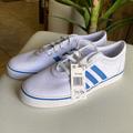 Adidas Shoes | Adidas Adi Ease White Bluebird Canvas Unisex Sneakers Size 11.5 (12.5 Wmns) | Color: Blue/White | Size: 11.5