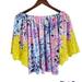 Lilly Pulitzer Tops | Lilly Pulitzer Zaylee Floral Crochet Lace Bell Sleeve Off The Shoulder Top Xs | Color: Pink/Yellow | Size: Xs