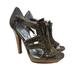 Jessica Simpson Shoes | New Jessica Simpson 7.5 Striker High Heel Snakeskin Zipper Sandal Leather | Color: Brown | Size: 7.5