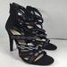 Jessica Simpson Shoes | Jessica Simpson Heels Women Size 7.5 Black Strappy Beaded Back Zip | Color: Black | Size: 7.5