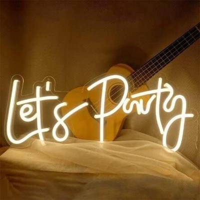 Urban Outfitters Wall Decor | Let’s Party White Neon Led Wall Trendy Decor Birthday/Graduation/Wedding | Color: White | Size: Os