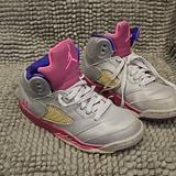 Nike Shoes | Air Jordan 5 Retro Girls Size 13 Gray/Pink | Color: Pink/Silver | Size: 13g