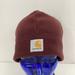 Carhartt Accessories | Carhartt Fleece Unisex Adult Beanie Hat Mens One Size Maroon Stretch | Color: Red | Size: Os