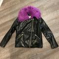 Disney Jackets & Coats | Disney D-Signed Descendants 3 Mal Moto Jacket With Detachable Faux-Fur Collar M | Color: Black/Purple | Size: Mg