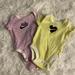 Nike One Pieces | Baby Girl Striped Nike Onesie Lot | Color: Purple/Yellow | Size: 3mb