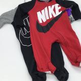 Nike Pajamas | 2 Set Nike 3m Long Sleeve Zip Sleepers | Color: Black/Red | Size: 3mb