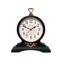 Beesealy Mantel Clock-10 Inch Mantel Clock is Silent and Non-Ticking, Retro Mantel Clock, Used for Living Room/Bedroom/Kitchen Decoration（Black）