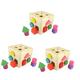 Vaguelly 3pcs Educational Shape Sorter Baby Sorting Toy Wooden Construction Toy Shape Sorter Toy Wood Shape Sorter Preschool Toddler Toys Intelligence Box Bamboo Child Three-dimensional