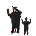 Cow Onesie Cosplay Outfit, Black Onesie, S Fit 150 cm - 159 cm
