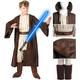 SINSEN Jedi Costume Kids Jedi Tunic Jedi Hooded Robe Outfit with Jedi Belt Jedi Fancy Dress Jedi Costume Outfit Halloween Cosplay Costume